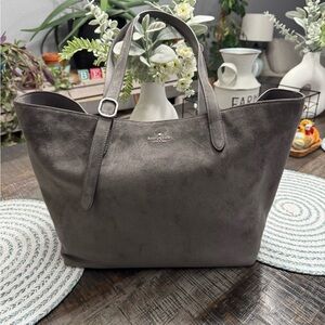 kate spade Suede Gray Tote with Adjustable Strap